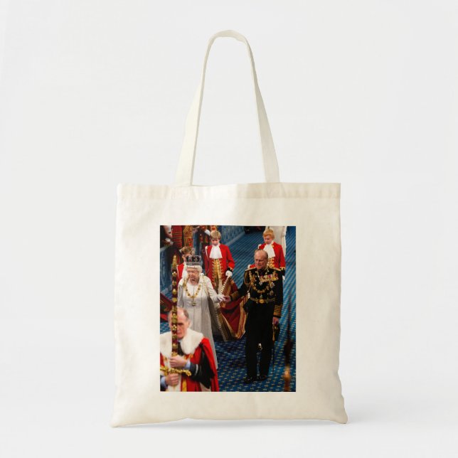 HM Queen Elizabeth II and HRH Duke of Edinburgh Lo Tote Bag (Front)