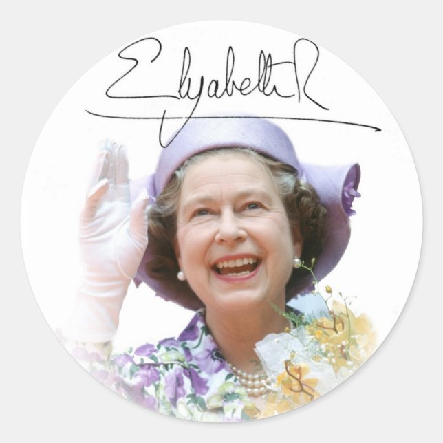 HM Queen Elizabeth II Classic Round Sticker (Front)