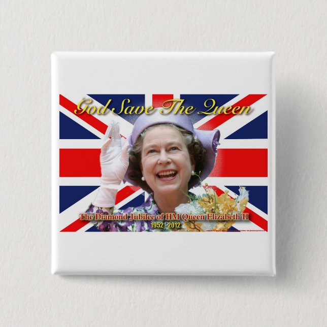 HM Queen Elizabeth II Diamond Jubilee 15 Cm Square Badge (Front)