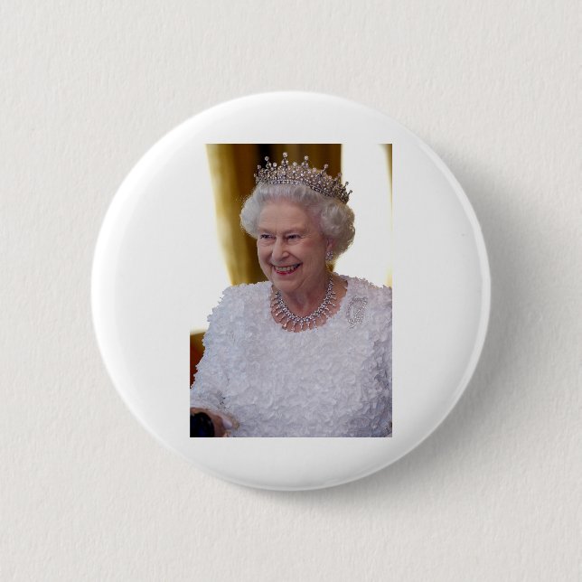 HM Queen Elizabeth II Dublin 6 Cm Round Badge (Front)