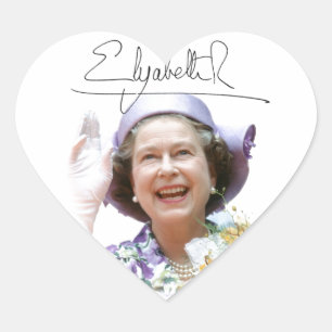 HM Queen Elizabeth II Heart Sticker