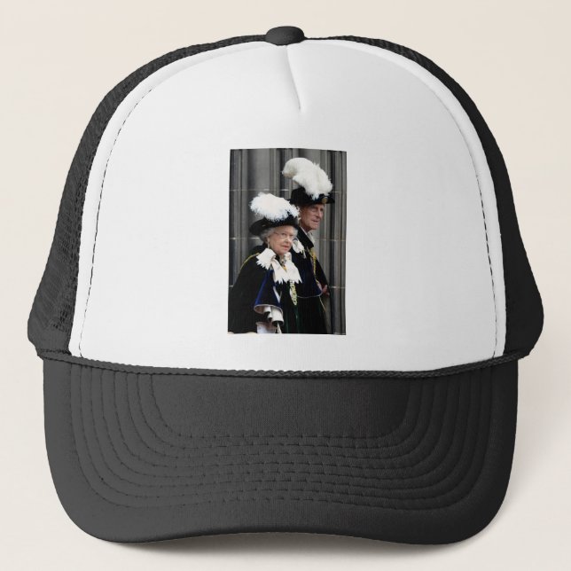HM Queen Elizabeth II & HRH Prince Philip Trucker Hat (Front)
