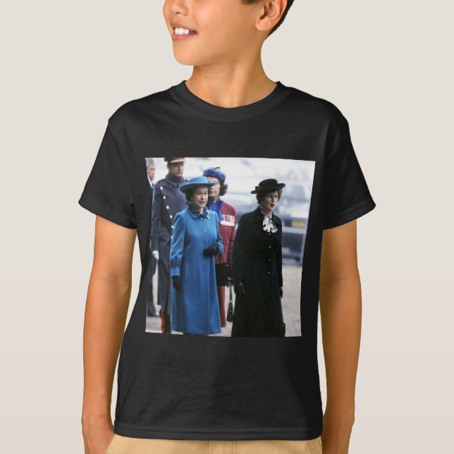 HM Queen Elizabeth II-Margaret Thatcher T-Shirt (Front)
