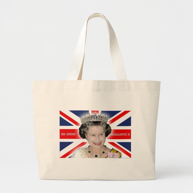 HM Queen Elizabeth II - Pro photo Large Tote Bag (Front)
