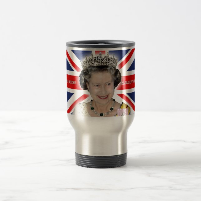 HM Queen Elizabeth II - Pro photo Travel Mug (Center)