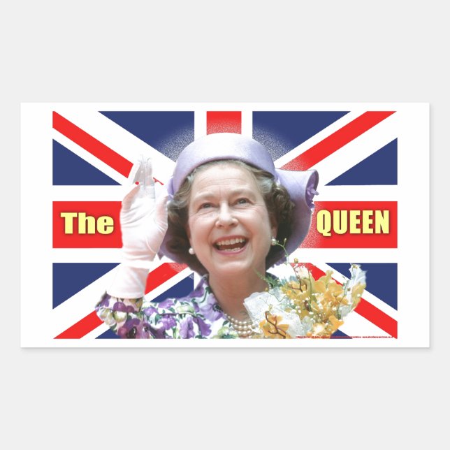 HM Queen Elizabeth II Rectangular Sticker (Front)