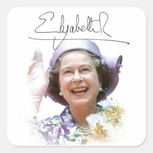 HM Queen Elizabeth II Square Sticker