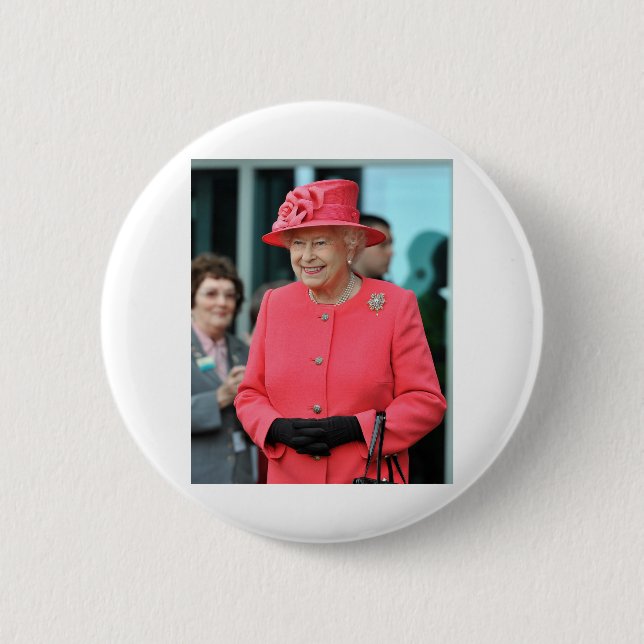 HM Queen Elizabeth II Warrington 2012 Professional 6 Cm Round Badge (Front)