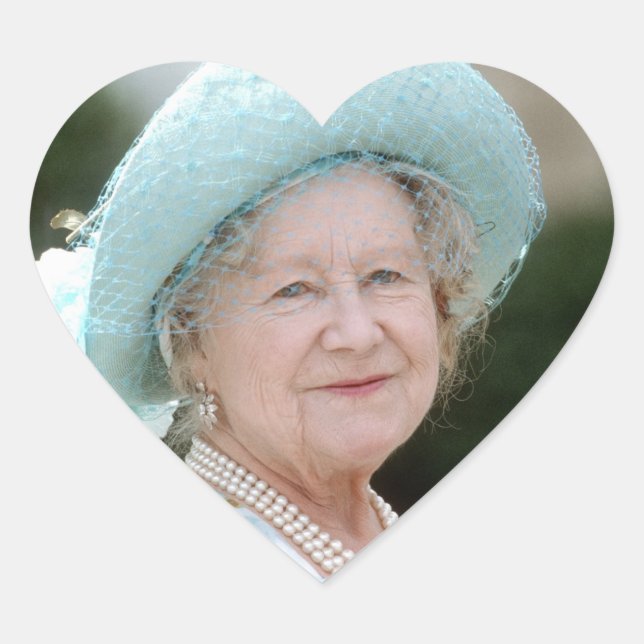 HM Queen Elizabeth, The Queen Mother Berlin 1987 Heart Sticker (Front)