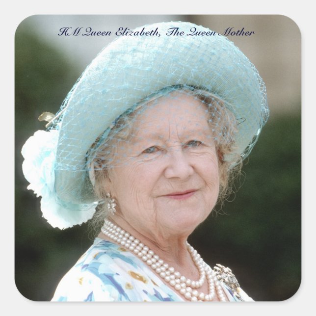 HM Queen Elizabeth, The Queen Mother Berlin 1987 Square Sticker (Front)