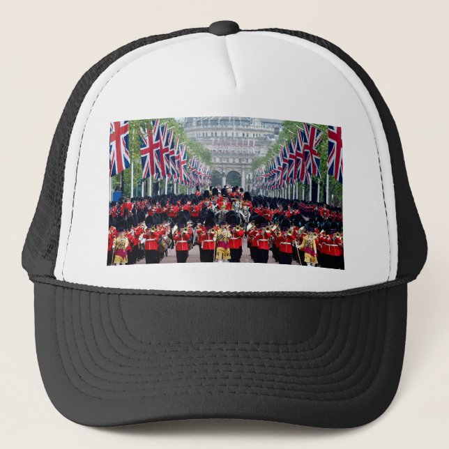 HM Queen Elizabeth Trooping of the Colour London Trucker Hat (Front)
