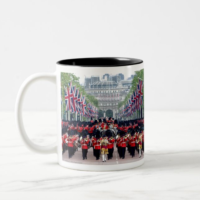 HM Queen Elizabeth Trooping of the Colour London Two-Tone Coffee Mug (Left)