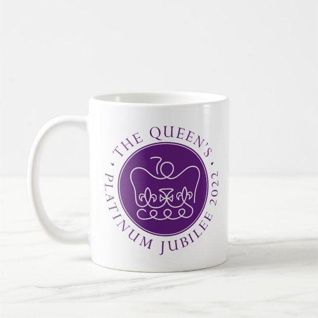 HM Queen Purple Platinum Jubilee Coffee Mug (Left)