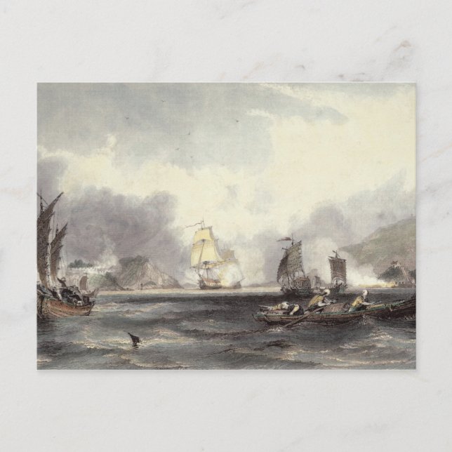 HM Ships Imogene and Andromache passing the Batter Postcard (Front)