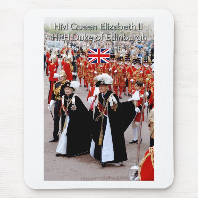 HM The Queen and HRH Prince Philip Mouse Mat (Front)