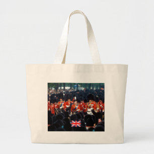 HM The Queen Elizabeth II Prince Philip London Large Tote Bag