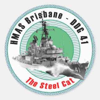 HMAS Brisbane DDG 41 Classic Round Sticker