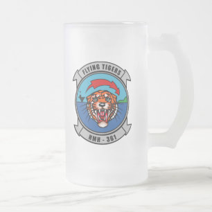 HMH-361 "Flying Tigers" Frosted Glass Beer Mug