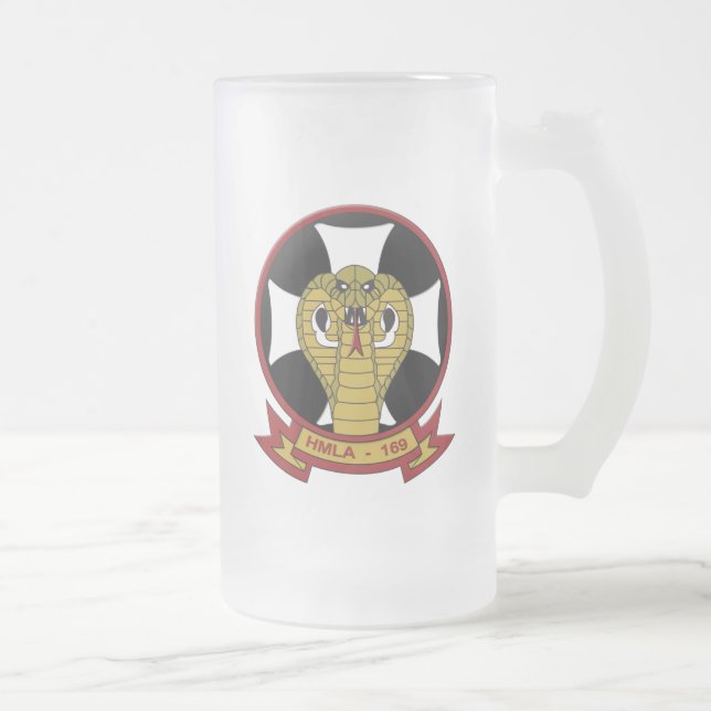 HMLA-169 "Vipers" Frosted Glass Beer Mug (Right)