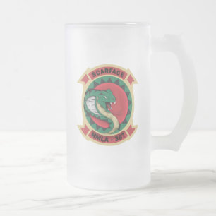 HMLA-367 "Scarface" Frosted Glass Beer Mug