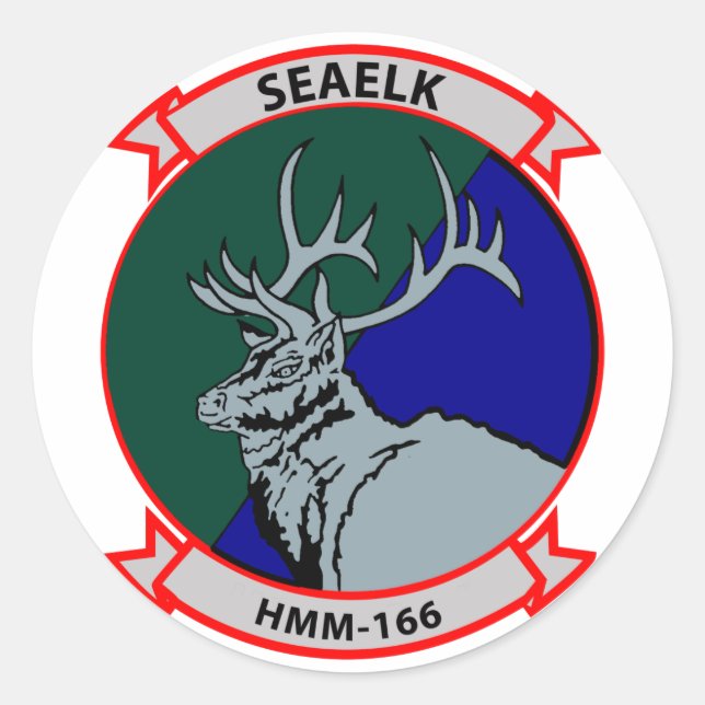 HMM-166 insignia Classic Round Sticker (Front)