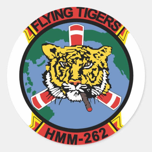 HMM-262 Flying Tigers Classic Round Sticker (Front)