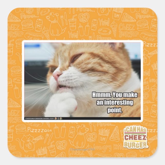 Hmmm. Square Sticker (Front)