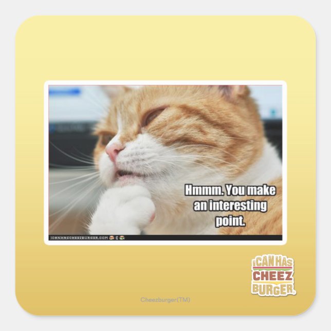 Hmmm. Square Sticker (Front)