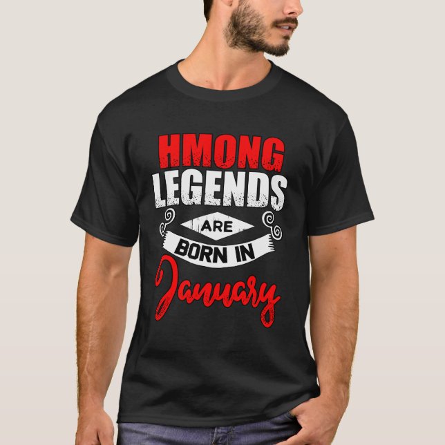 Hmong Hmoob January Birthday Tee Gift (Front)