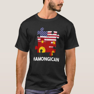 Hmong Miao Flag Day Proud America Puzzle Dna Mix B T-Shirt