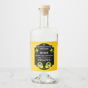 HMP Prison Officer Retirement Liquor Bottle Label