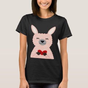 HMRDesigns Cute Pink Llama Holding Heart T-Shirt