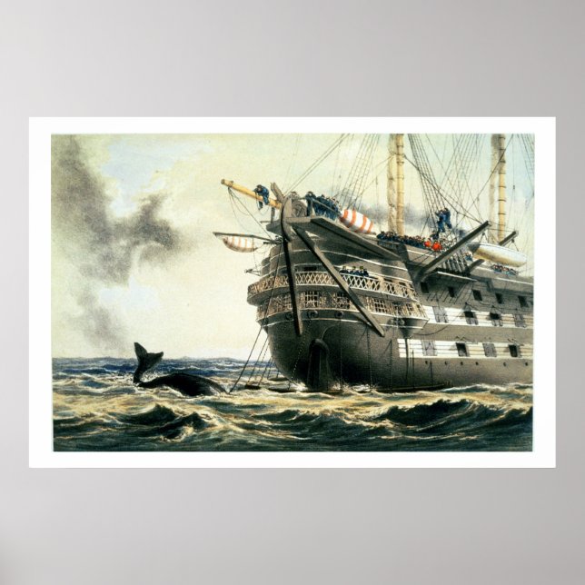 HMS Agamemnon laying the original Atlantic cable, Poster (Front)