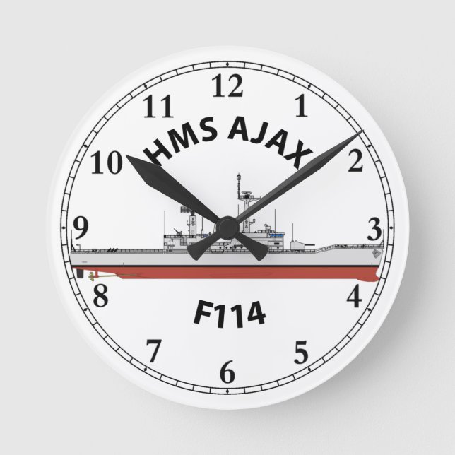 HMS AJAX - F114 LEANDER ORIG ROUND CLOCK (Front)