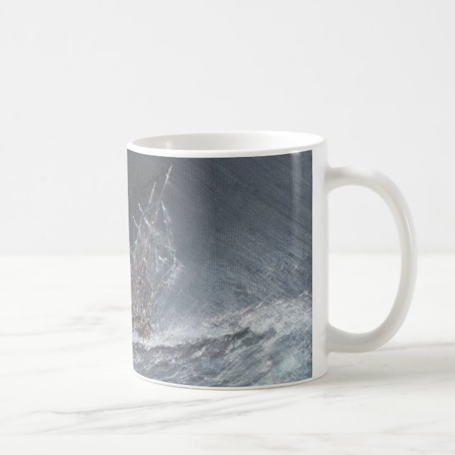 HMS Beagle in a storm off Cape Horn Coffee Mug (Right)
