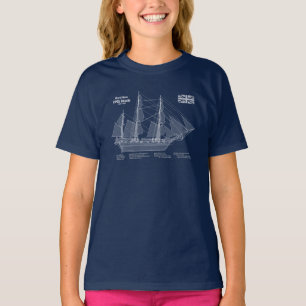 HMS Beagle Tall Ship - Ship Blueprint ABD T-Shirt