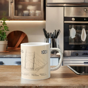 HMS Beagle Tall Ship - Ship Blueprint SD Coffee Mug