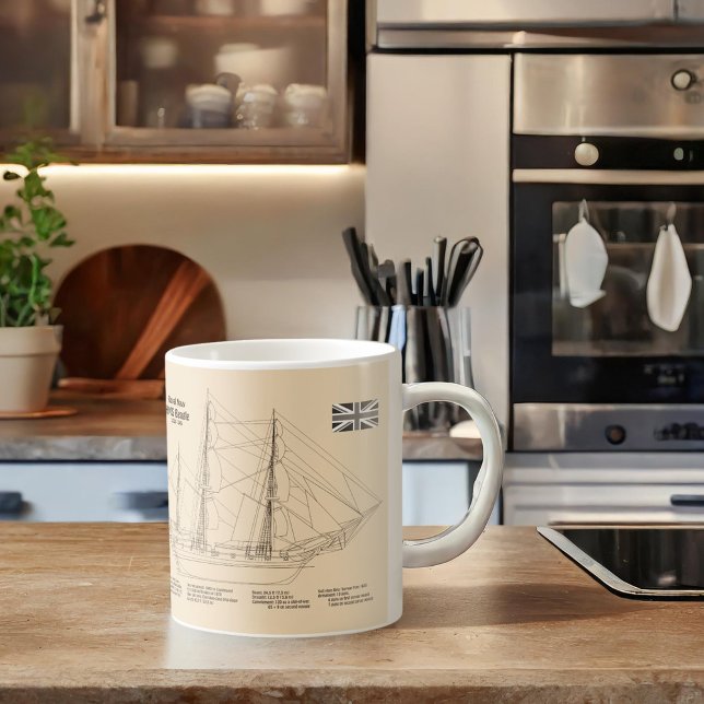 HMS Beagle Tall Ship - Ship Blueprint SD Coffee Mug (Creator Uploaded)