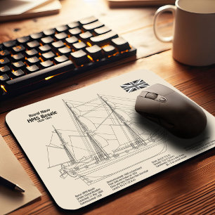 HMS Beagle Tall Ship - Ship Blueprint SD Mouse Mat