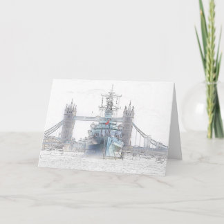HMS Belfast and Tower Bridge Greeting Card