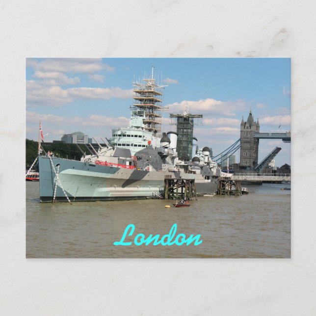 HMS Belfast Thames London UK postcard (Front)