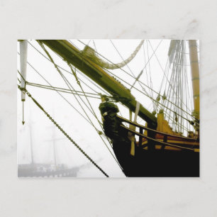 HMS Bounty Emerging from the Mist Postcard