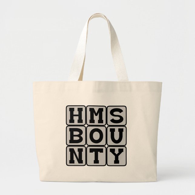 HMS Bounty, Literary Ship Large Tote Bag (Front)
