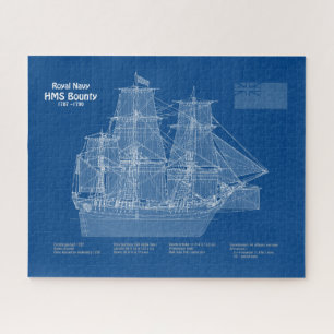 HMS Bounty - Ship Blueprint Plans ABD Jigsaw Puzzle