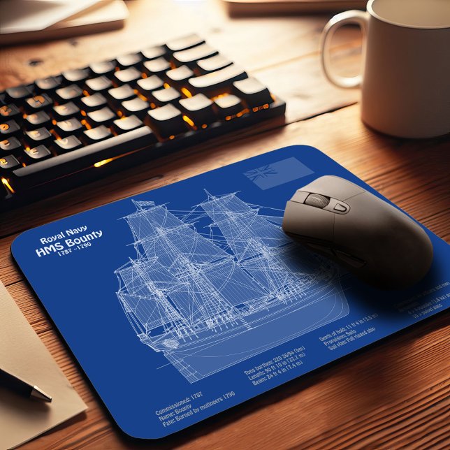 HMS Bounty - Ship Blueprint Plans ABD Mouse Mat (Creator Uploaded)