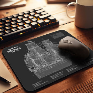HMS Bounty - Ship Blueprint Plans PD Mouse Mat