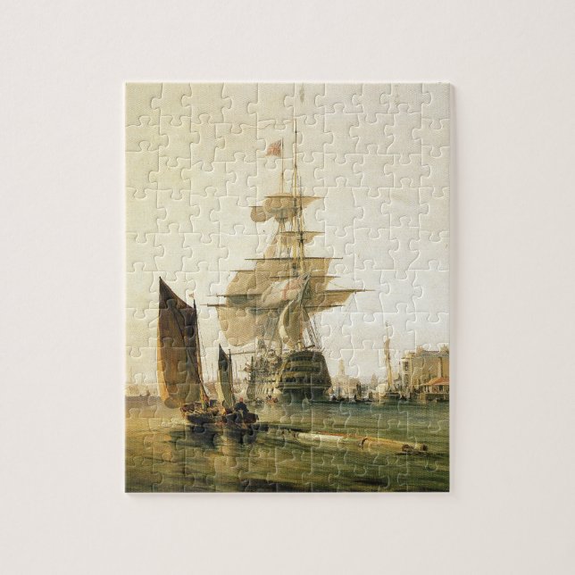 HMS Britannia entering Portsmouth, 1835 Jigsaw Puzzle (Vertical)