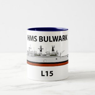 HMS Bulwark, orig config,  Two-Tone Coffee Mug