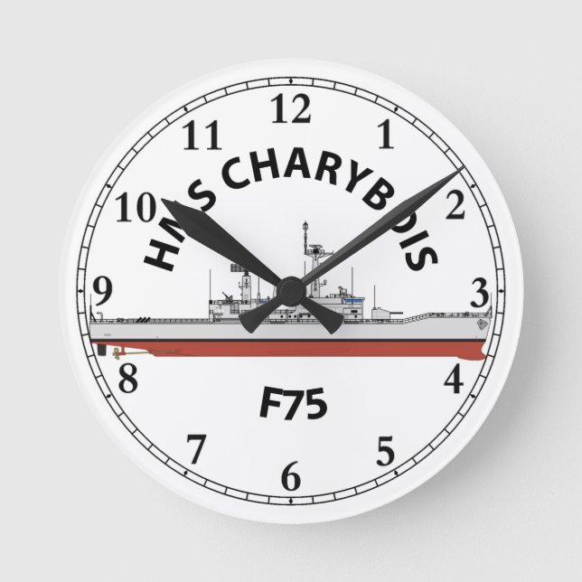 HMS CHARYBDIS - F75 - LEANDER ORIG  ROUND CLOCK (Front)