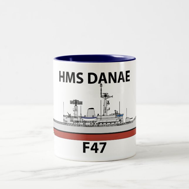 HMS Danae, orig config Two-Tone Coffee Mug (Center)